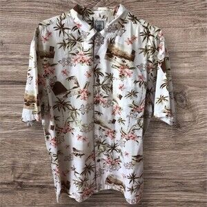 Roundtree & Yorke Shirt Men’s Hawaiian Tropical Button Up Size Large